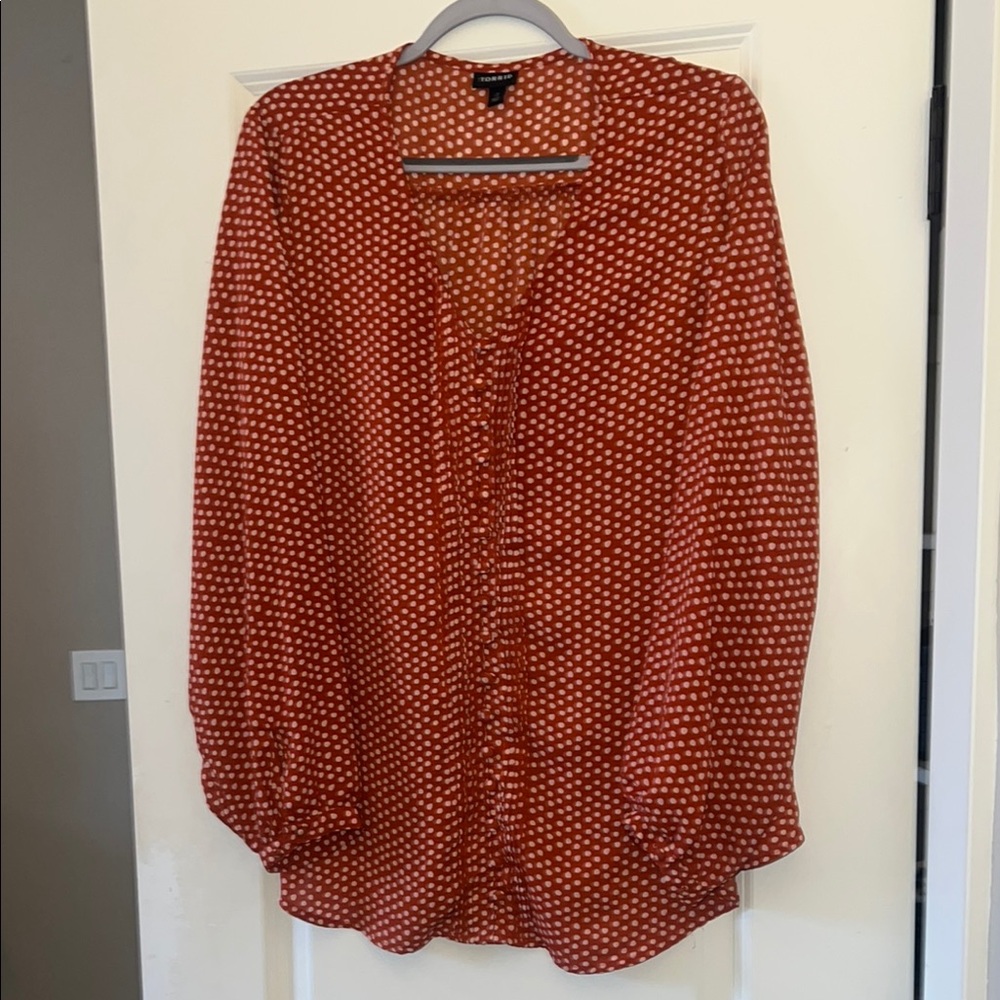 Torrid Women's Red Polka Dot Blouse